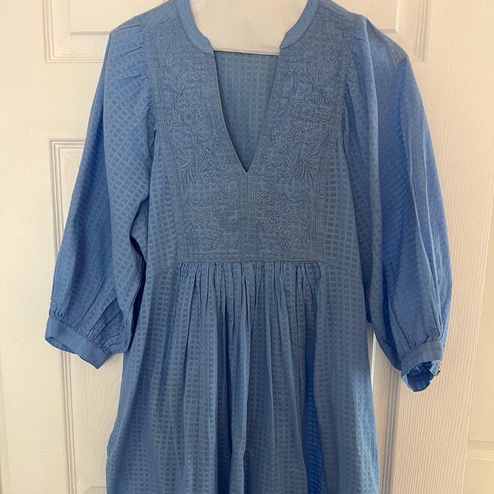 Sundance Sky Blue Textured Midi Dress